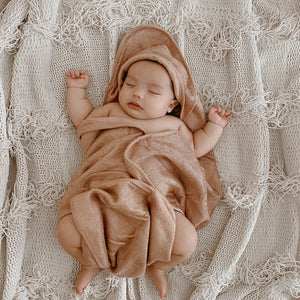 Butterr Hooded Towel in Sand